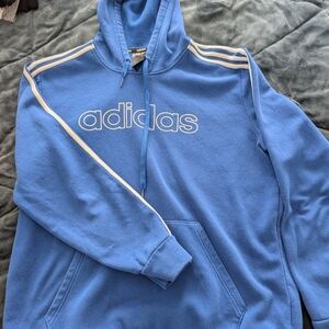 adidas Royal Blue Pullover Hoodie with Logo Tag